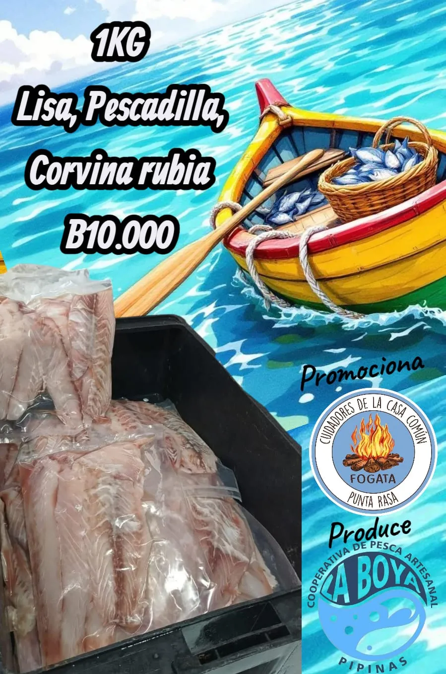 Pescado fresco de la Bahía Samborombón