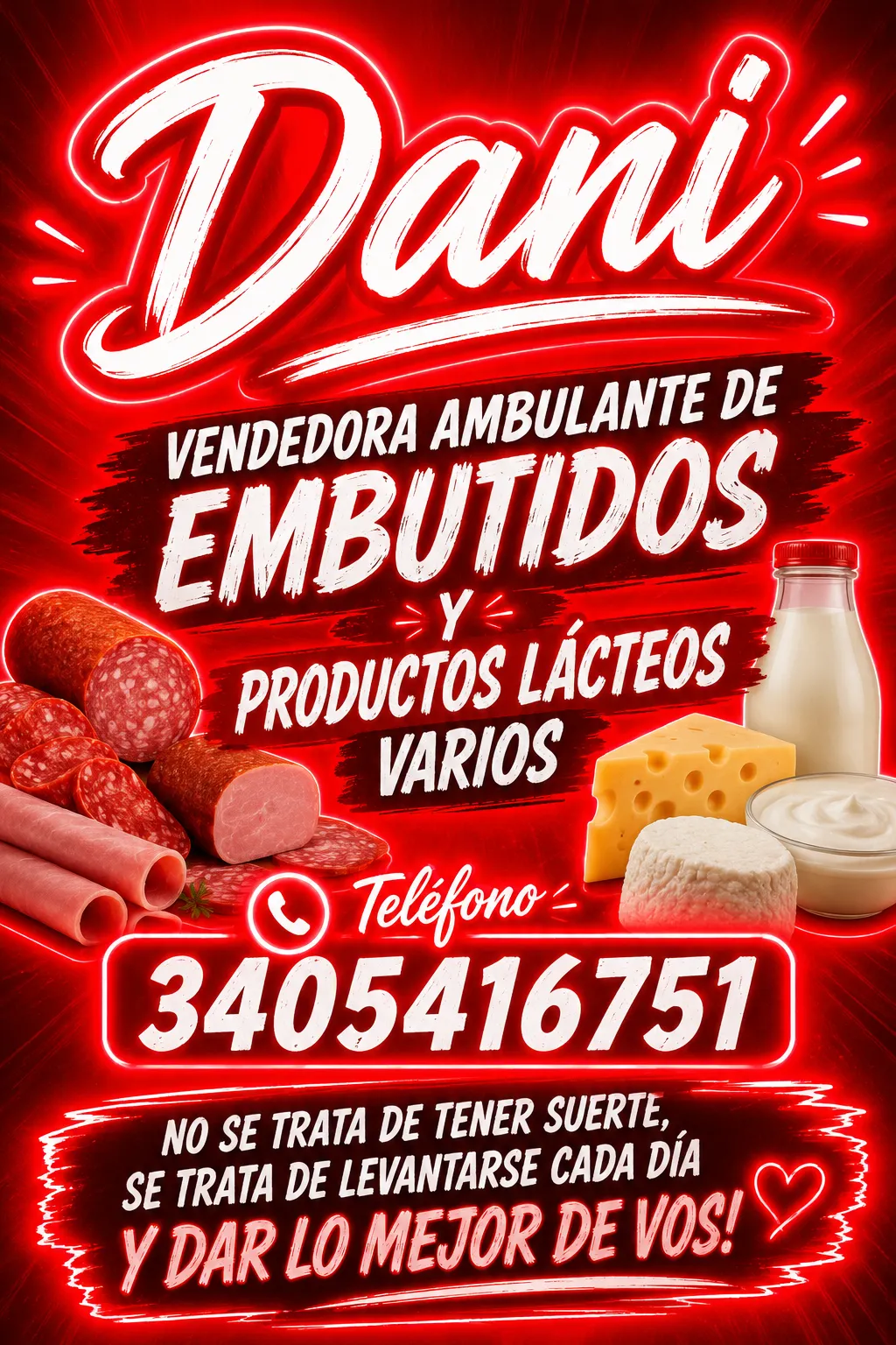 Vendedor ambulante de embutidos y lácteos