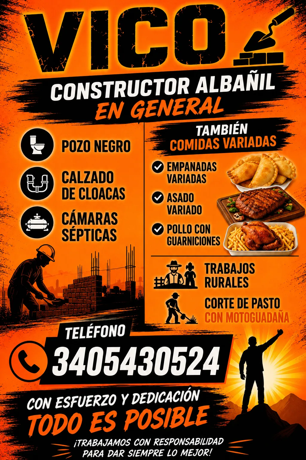 Albañilería y alimentos varios