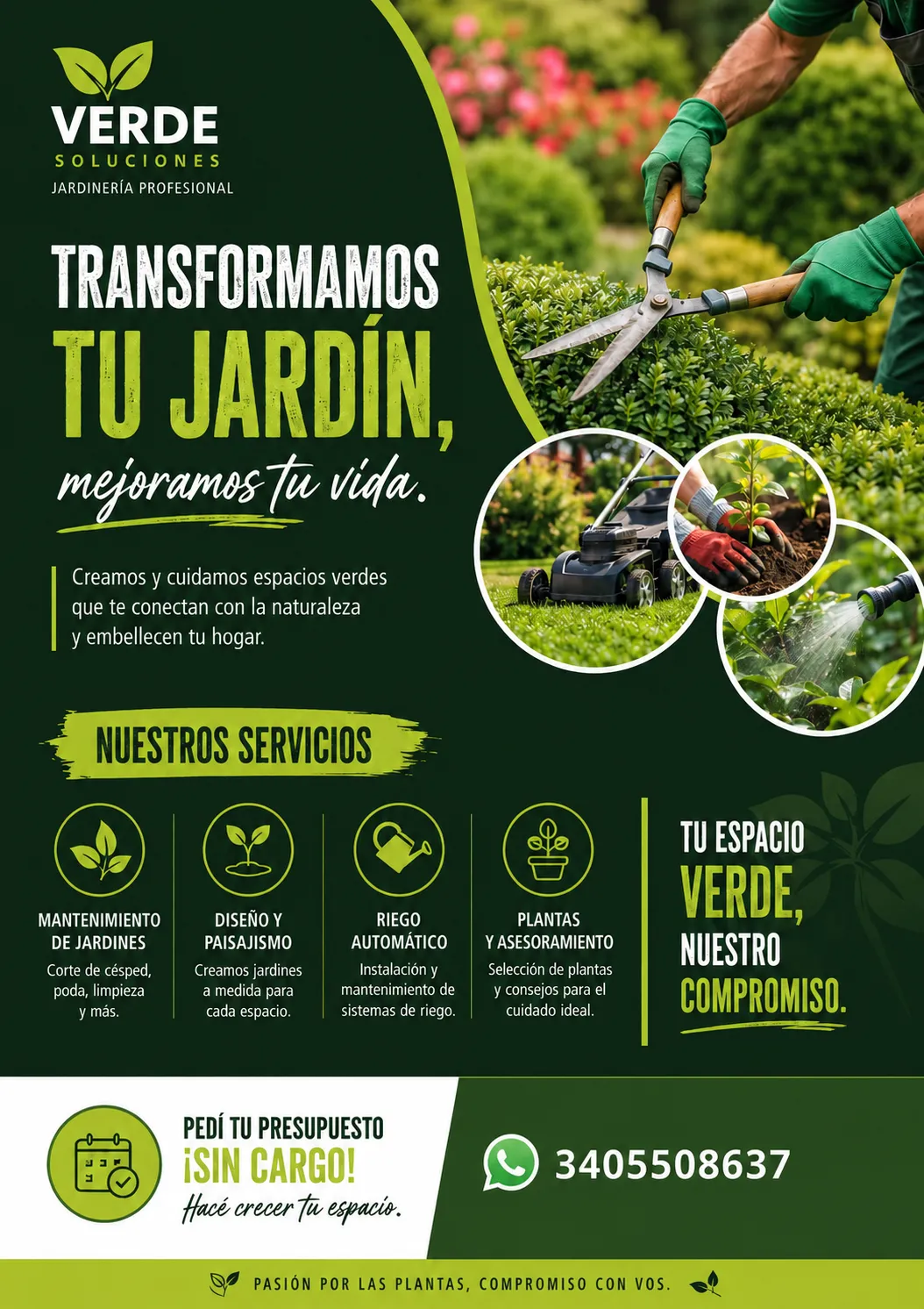 Diseñador de podados, jardinero