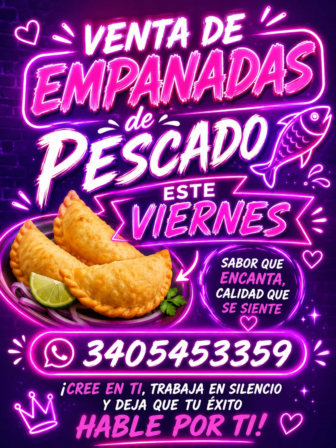 Viernes venta de empanadas de pescado