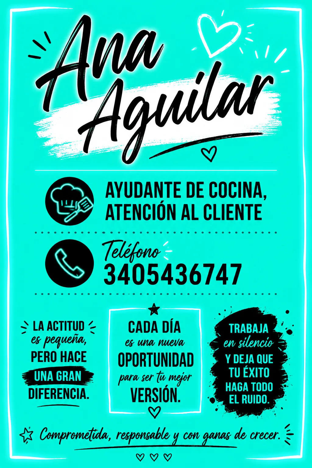 Atención al Cliente, ayudante de cocina